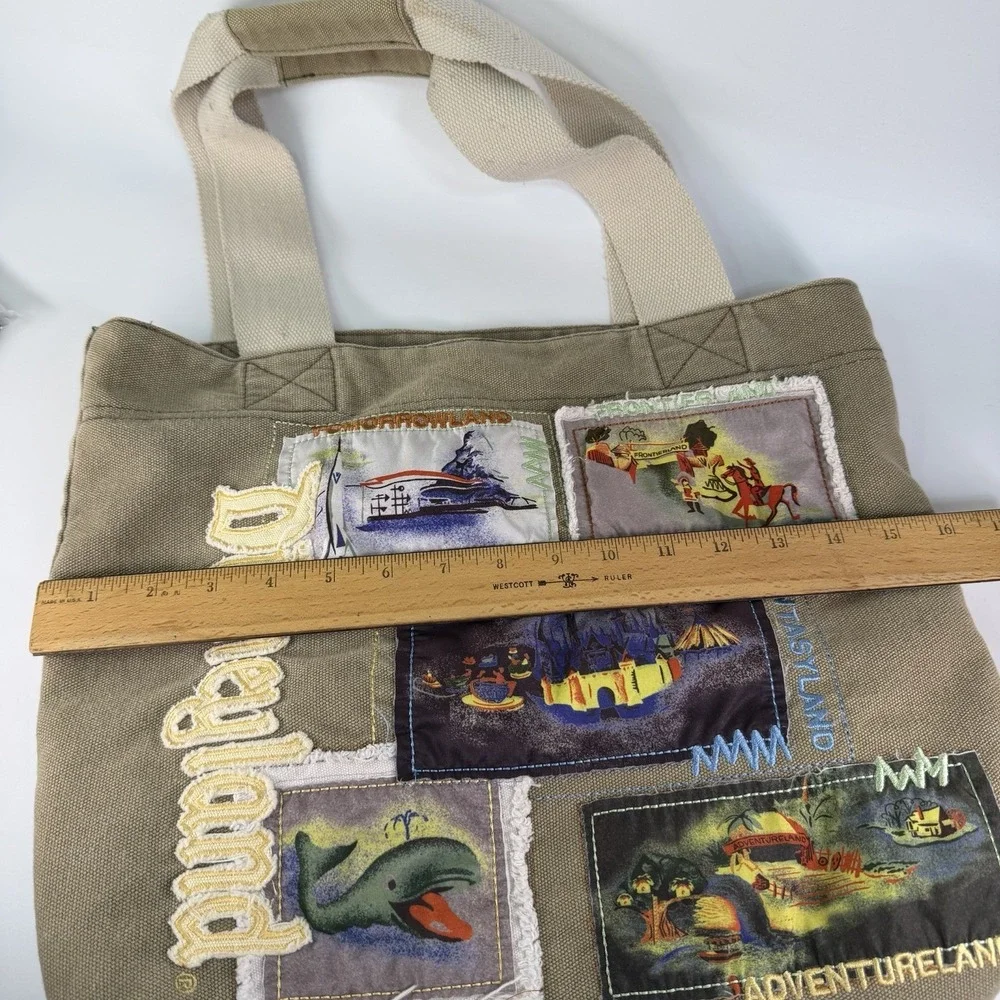 Disney Parks Disneyland Exclusive Canvas Tote Bag Patches Tomorrowland Adventure